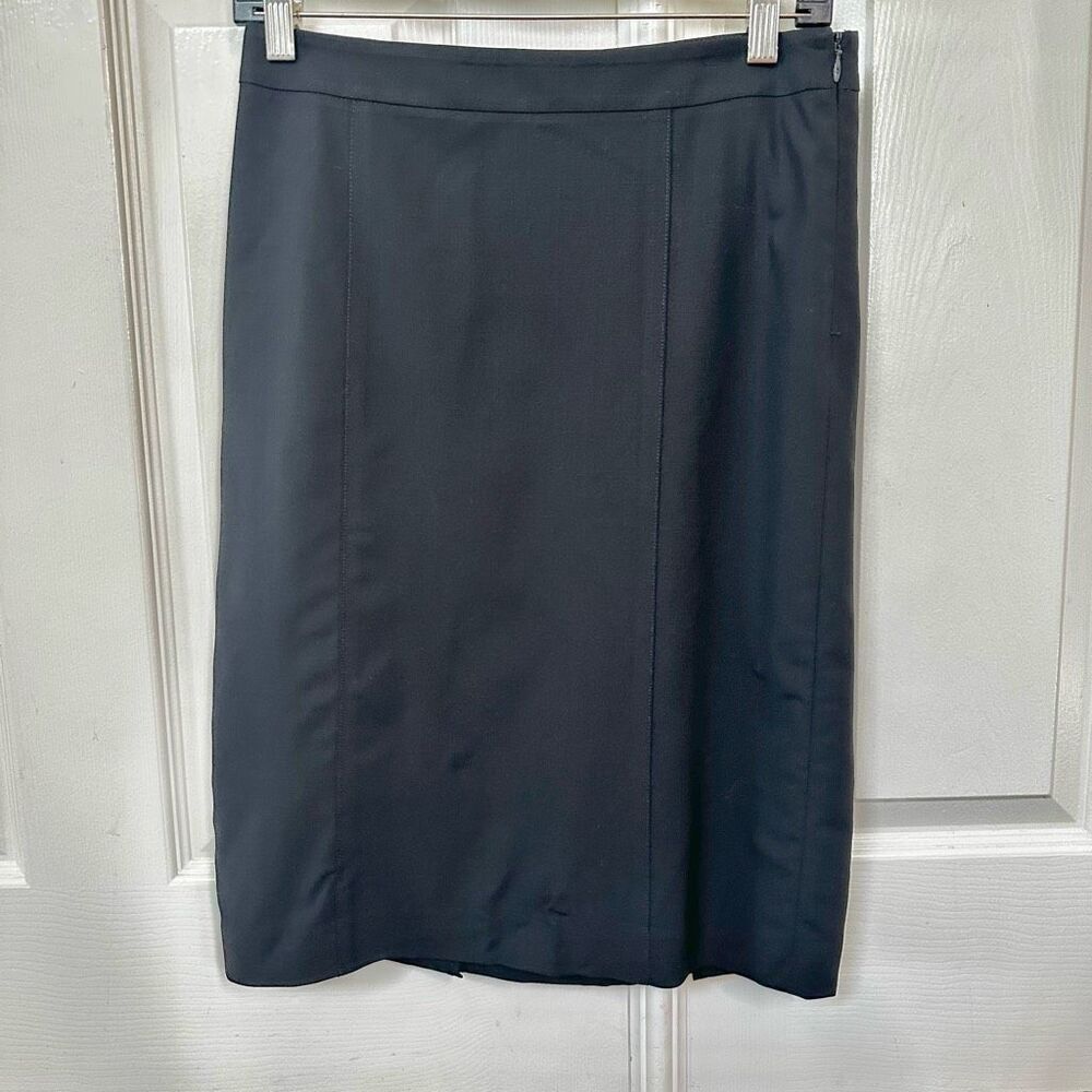 Theory black wool pencil skirt